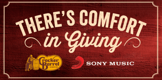 SONY MUSIC NASHVILLE X CRACKER BARREL COMFORT IN GIVING, HEALTHCARE WORKERS COVID CAMPAIGN